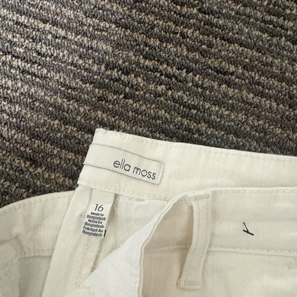 Ella Moss Wide Leg Crop Pants in Cream